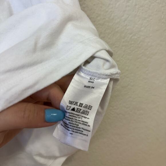 GANNI Have A Nice Year Crew Neck T-Shirt White Size 34 - Picture 5 of 6